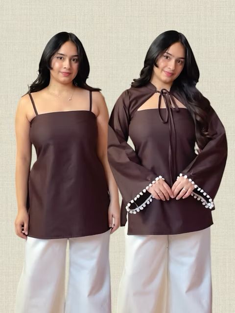 Hazelnut Two In One Cotton Kurti